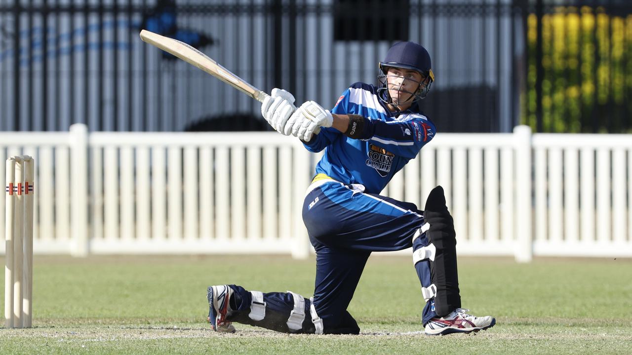 Country Colts Thunder batman Corey Perren fought hard but couldn't beat the Far North Fusion in the Bulls Masters Country Challenge T20 cricket match, held at Griffiths Park. Picture: Brendan Radke