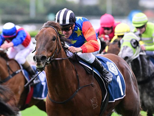 Bella Nipotina powers to victory in the Group 1 Tattersall's Tiara for trainer Ciaron Maher and jockey Ryan Maloney. Picture: Grant Peters - Trackside Photography