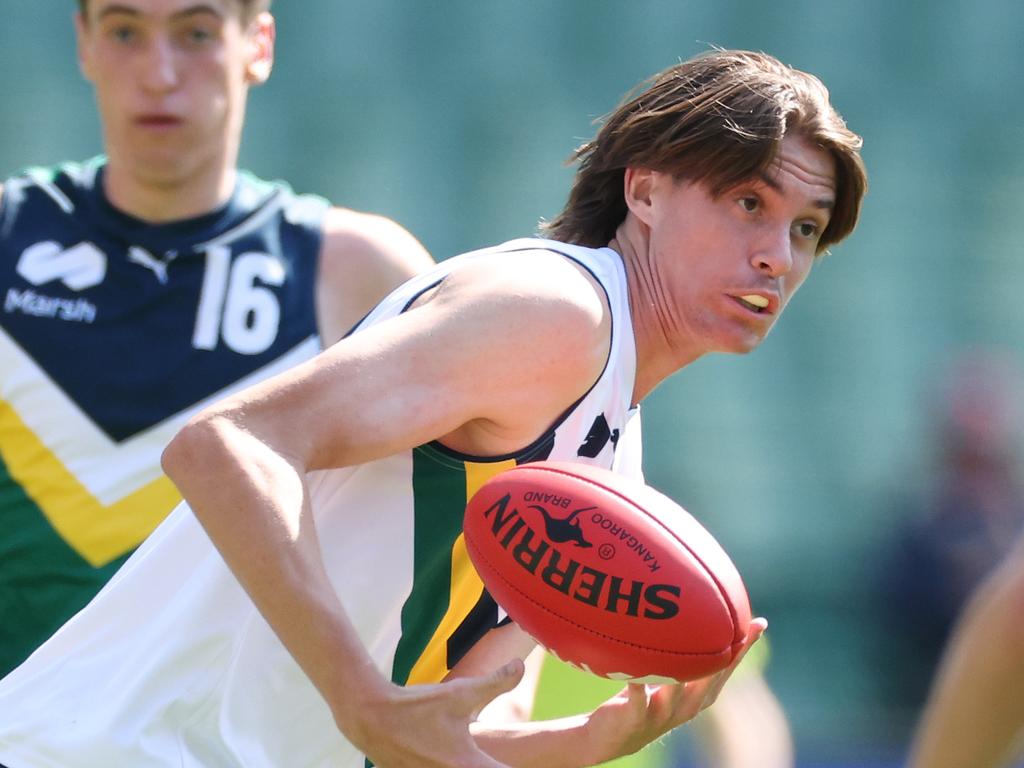 Kalani White playing in a futures game on grand final day. Picture: Daniel Pockett/AFL Photos