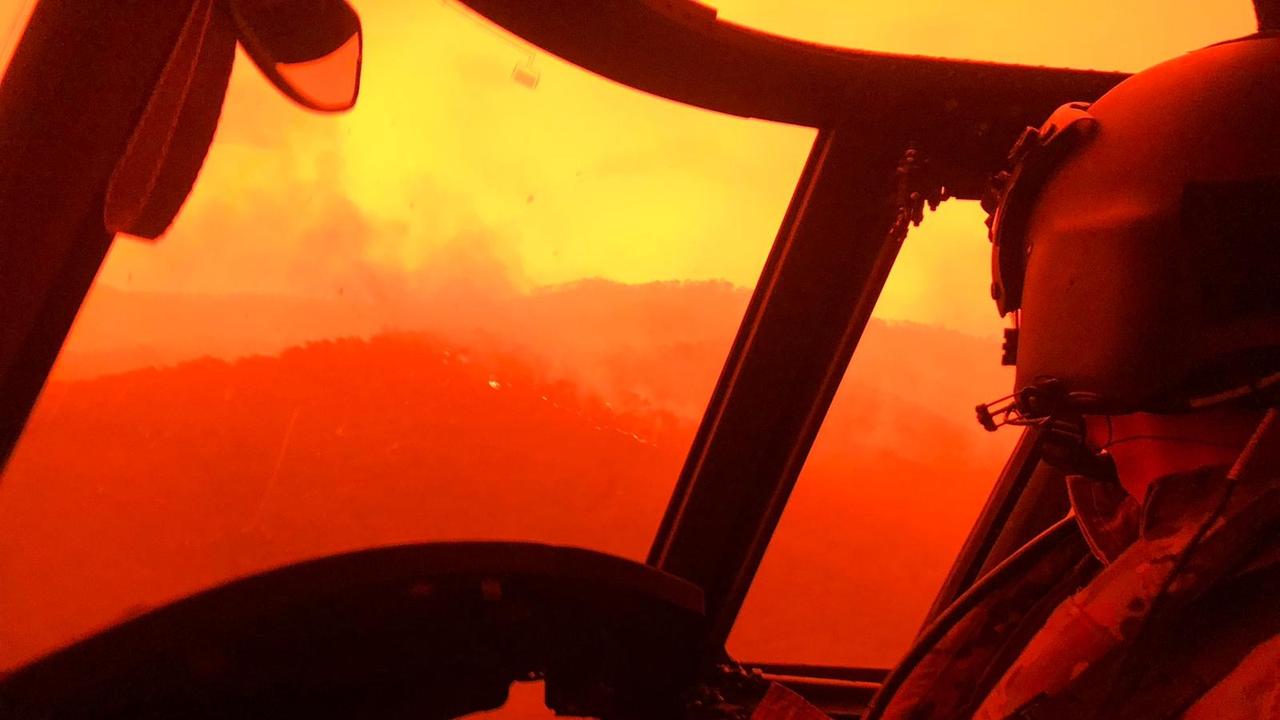 An Australian Army Chinook supports Victorian CFS with evacuations of people and animals from the Omeo and Mt Hotham areas of Victoria, who are under threat from the Bruthen bushfire. *** Local Caption *** The Australian Defence Force (ADF) has commenced Operation Bushfire Assist 19-20 and has stood up Joint Task Forces in New South Wales and Victoria to enhance Defence support following devastating bushfires in the South East of Australia. ADF member are working side by side with emergency services personnel in the State Disaster Coordination Centre (SDCC) of the NSW Rural Fire Service Headquarters and alongside the Victorian Country Fire Service and Metropolitan Fire Brigades to provide best effect of ADF assets. HMAS Choules, MV Sycamore and Royal Australian Navy MRH-90 helicopters have conducted evacuations of people and animals from the fire-affected Victorian coastal town of Mallacoota. The Canberra Class Landing Helicopter Dock (LHD) HMAS Adelaide has also sailed from Sydney this afternoon to join the bushfire relief efforts and support the evacuation of people from fire-affected communities. The ADF is also providing transport and other assistance such as aviation ground support, logistics, engineering and accommodation support to the firefighting effort.