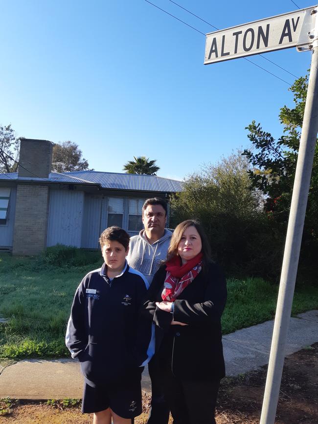 George, Sandra and Michael Mestros at the site of the proposed retirement village.