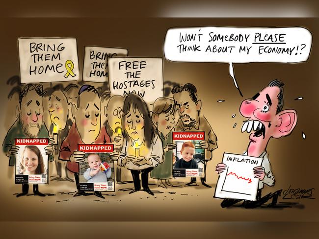 Johannes Leak commentary page cartoon for 26-10-2024Version: Commentary Cartoon  (1024x768 - Aspect ratio preserved, Canvas added)COPYRIGHT: The Australian's artists each have different copyright agreements in place regarding re-use of their work in other publications.Please seek advice from the artists themselves or the Managing Editor of The Australian regarding re-use.