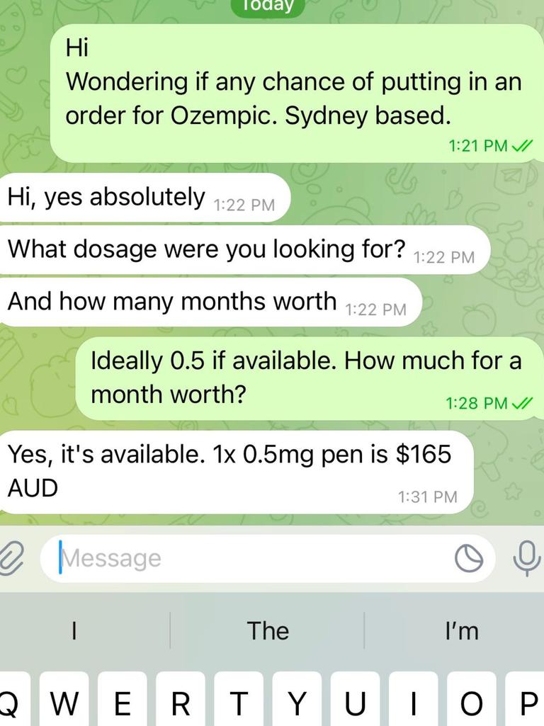 News.com.au tested just how easy it is to order Ozempic on the black market. Picture: Supplied