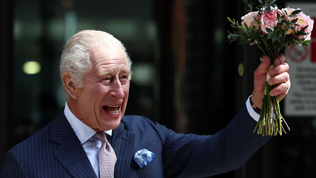 King Charles III waves to crowds after visiting the University College Hospital Macmillan Cancer Centre in London, marking his first public appearance since his cancer diagnosis. Picture: Henry Nicholls/AFP