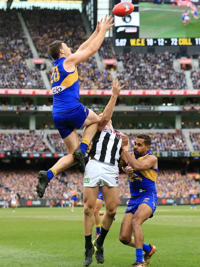 Jeremy McGovern’s intercept mark late in the 2018 grand final had a huge impact. Picture: Mark Stewart