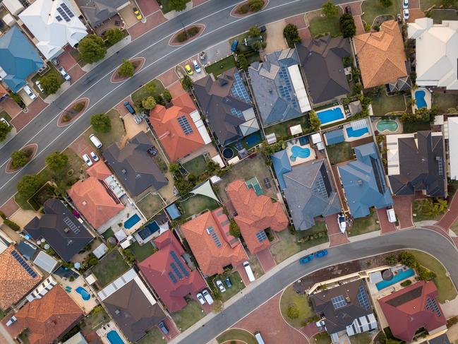 Photo taken in Scarborough, Australia; housing suburbs overhead generic