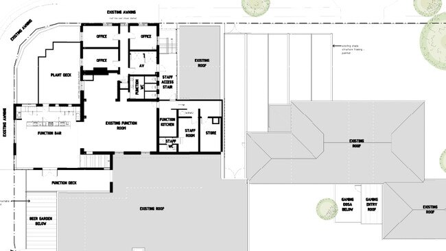 Floor plans of the proposed hotel upgrades on the second floor. Picture: Supplied