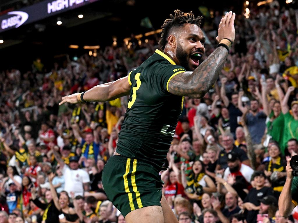 The Kangaroos were victorious in their opening match of the Pacific Championships. Picture: Bradley Kanaris/Getty Images