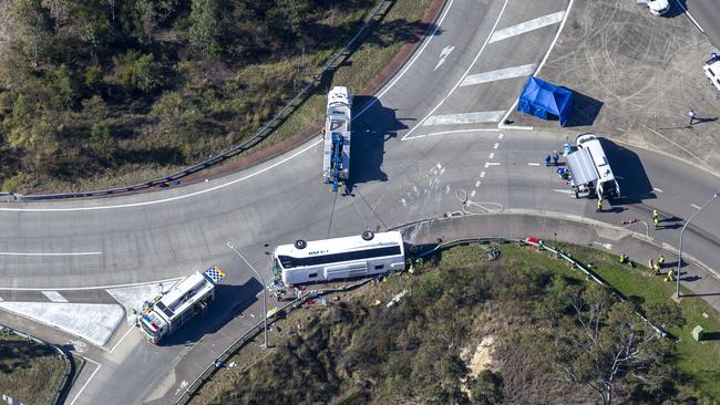 The bus crash at Greta where 10 people died Picture: NCA NewsWire / Christian Gilles