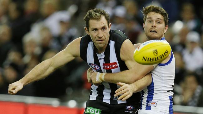 Brad McKenzie in action for North Melbourne against Collingwood this past season. Picture: Michael Klein