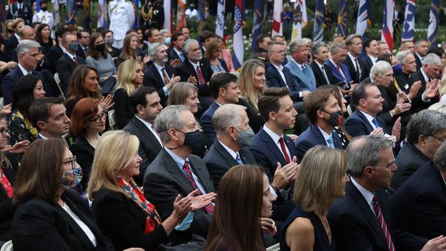 Very few were wearing masks, while social distancing rules also weren’t adhered to. Picture: AFP