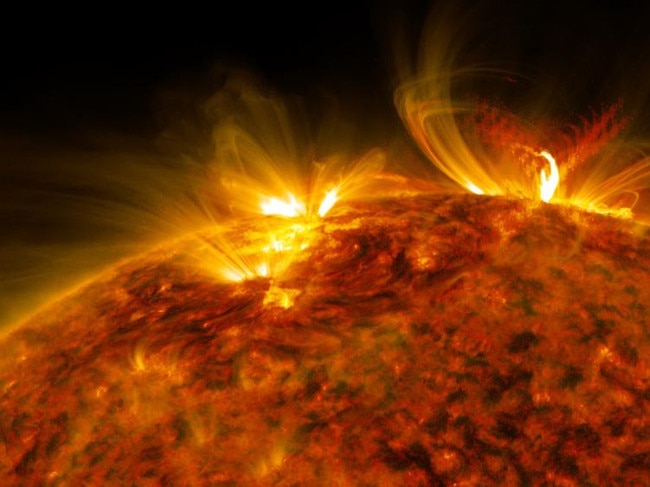 An X8.2 class solar flare flashes at the edge of the sun on September 10, 2017. Picture: NASA