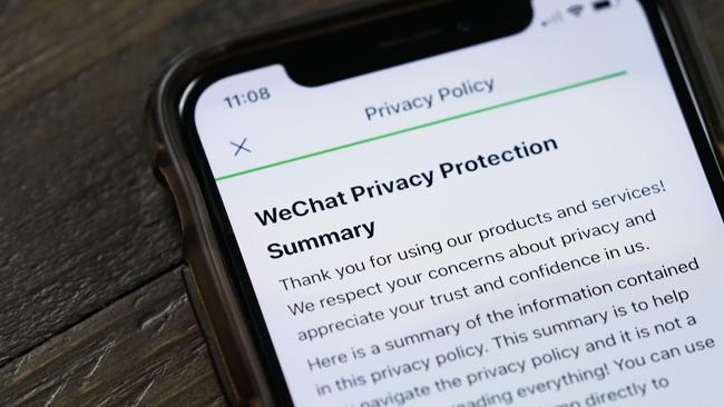 WeChat’s terms and conditions run to about 10,000 words. Picture: Getty Images.