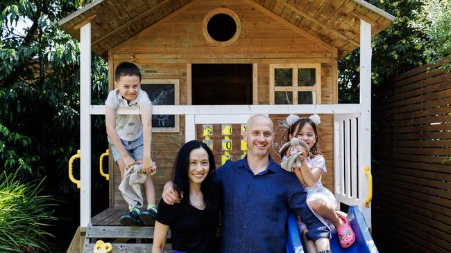 Porscia Lam with husband Paul, daughter Tessa and son Harry. Picture: Aaron Francis