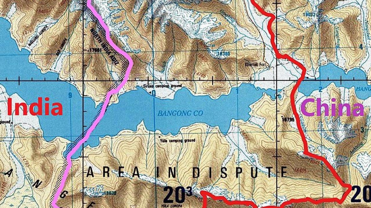 The disputed border between India and China. Picture: University of Texas Libraries