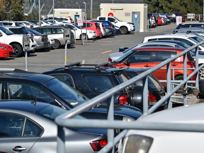 Gosford Railway Station commuter car park is utterly full by 7.30am. Picture: Troy Snook