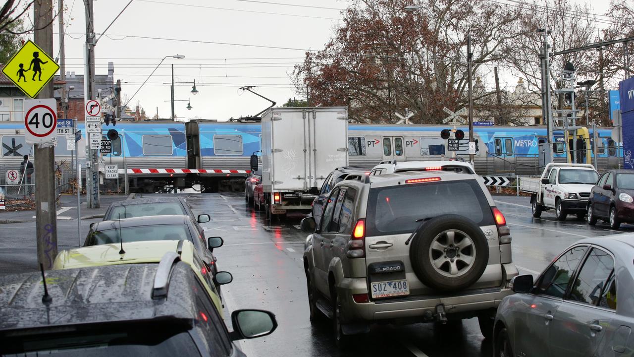 Vicroads High Priority Level Crossing At Macaulay Rd Left Off Labor S Removal List Herald Sun