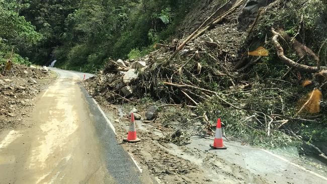 A landslide on the Eungella range, near the proposed hydro dam, after ex-tropical cyclone Debbie in 2017. Picture: File