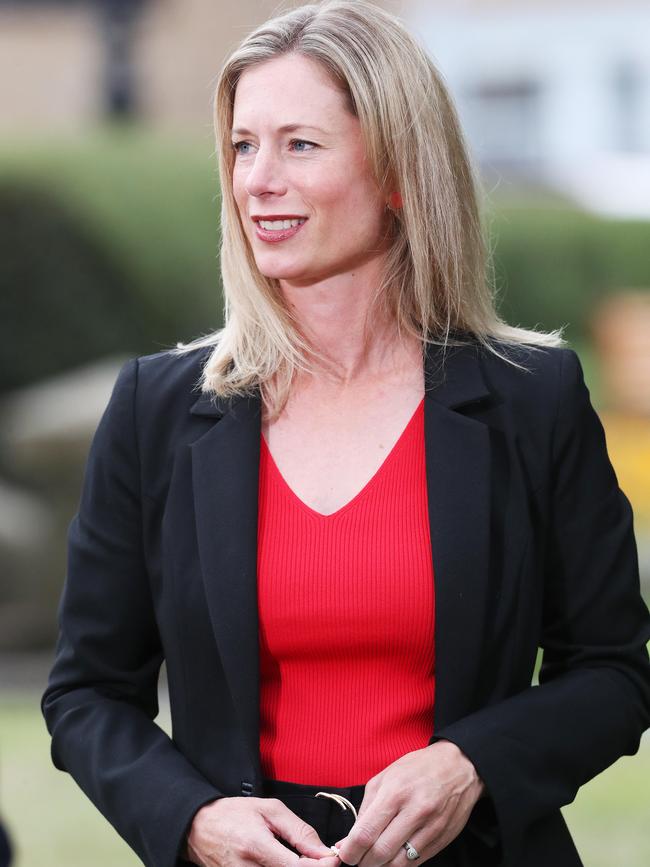 Labor leader Rebecca White in relation to the resignation of Minister Sarah Courtney. Picture: Nikki Davis-Jones