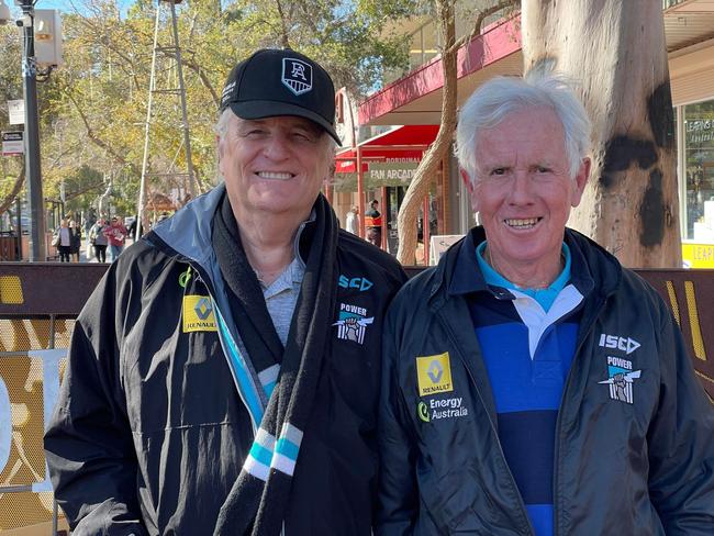 AFL enthusiasts in Alice Springs 2022 David Roberts and Neil Gurney PHOTO: Daniel Sumpton