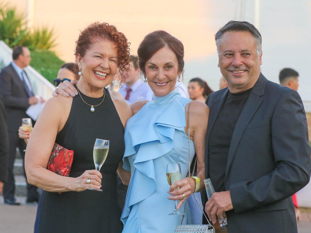 Jane De Gault , Louise De Bomford and Eric Havnen at the Darwin Turf Club Gala Ball. Picture: Glenn Campbell