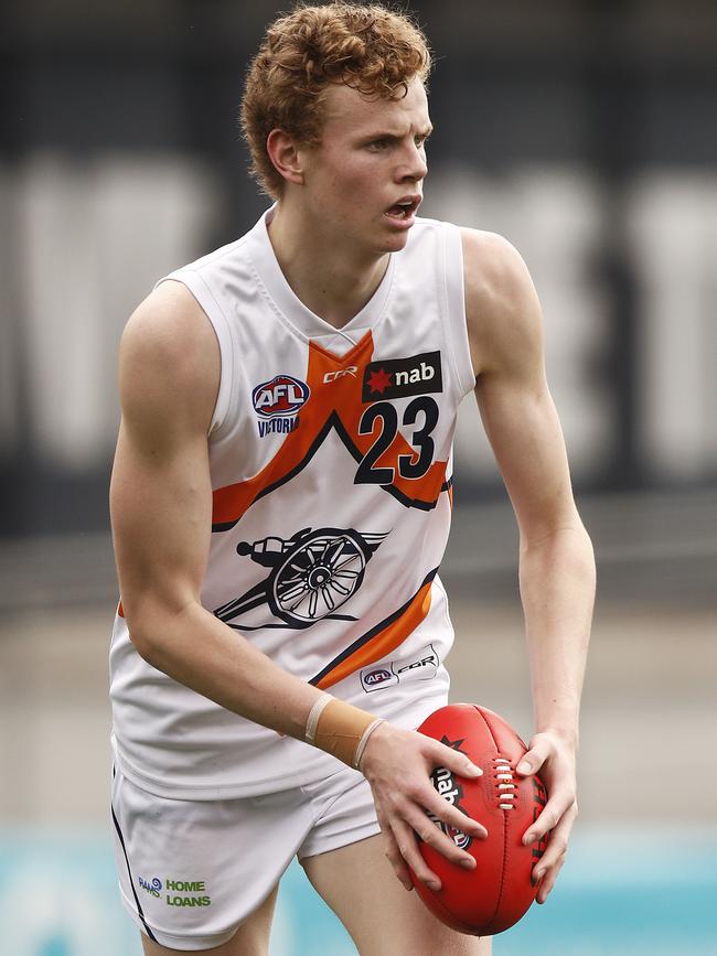 AFL Draft prospect Cody Brand in action for Calder Cannons.