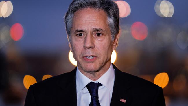 US Secretary of State Antony Blinken speaks to the press at the port of Ashdod in southern Israel. Picture: AFP.