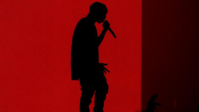 Kanye West at the Brisbane Entertainment Centre in 2014. Picture: Marc Robertson