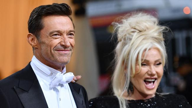 Deborra-Lee Furness, pictured with husband Hugh Jackman, has been spotted in The Basin. (Photo by ANGELA WEISS / AFP)