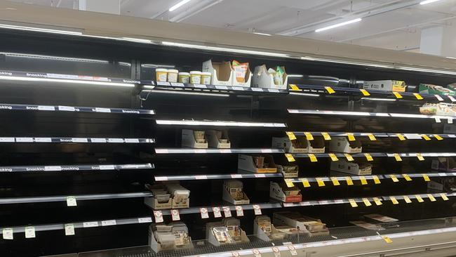 Empty supermarket shelves will become an increasingly common sight in coming years due to the impact of climate change. Picture: NCA NewsWire/Sarah Matray