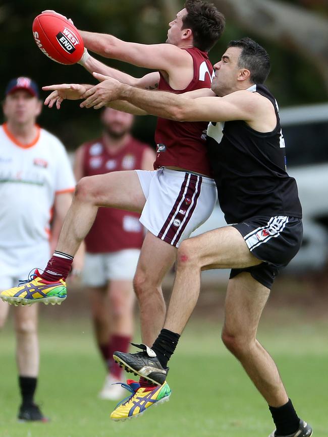 Opposition leader Peter Malinauskas (right) playing or Adelaide University in 2016. Picture: Calum Robertson.