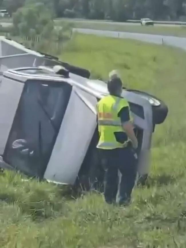 A truck and a ute have collided on the Warrego Highway at Hatton Vale.