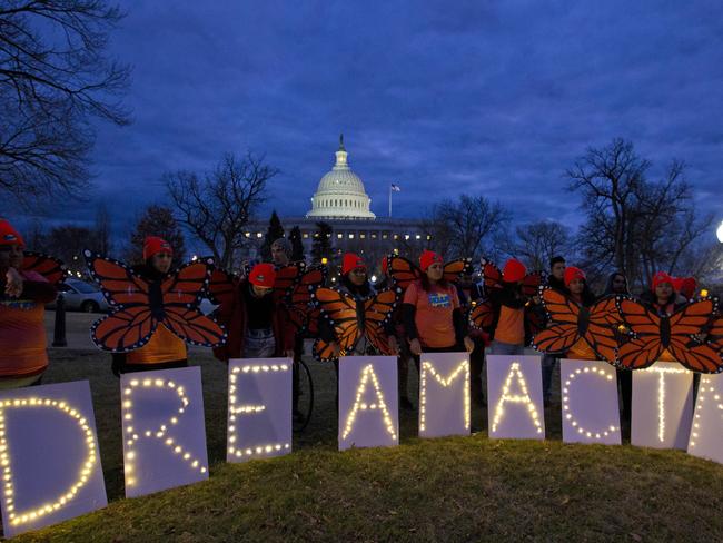 Demonstrators rally in support of DACA outside thWashington. Pictue: AP