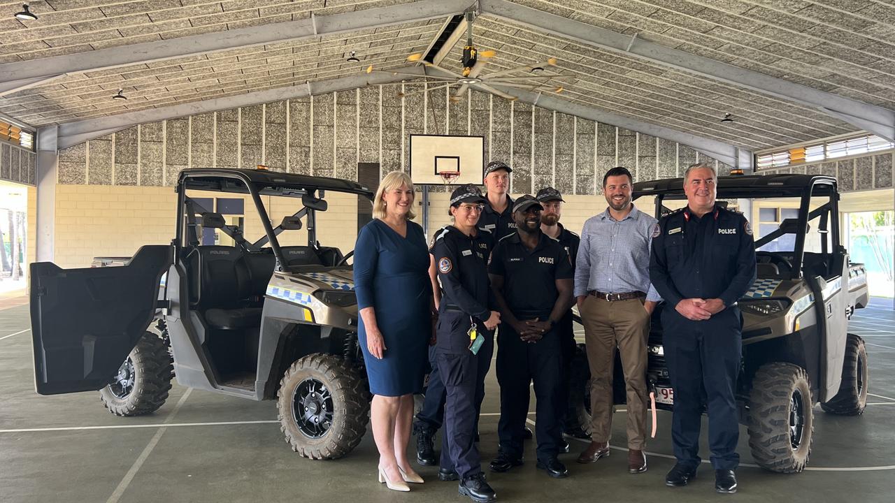 Eight Polaris All-Terrain Vehicles (ATVs) for NT Police will be deployed into local communities, as an almost $90m boost is promised to the force in the 2024 Budget. Picture: Fia Walsh.