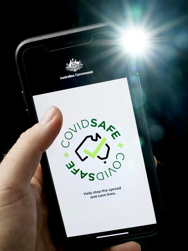 An iPhone displays the CovidSafe app. Picture: AAP