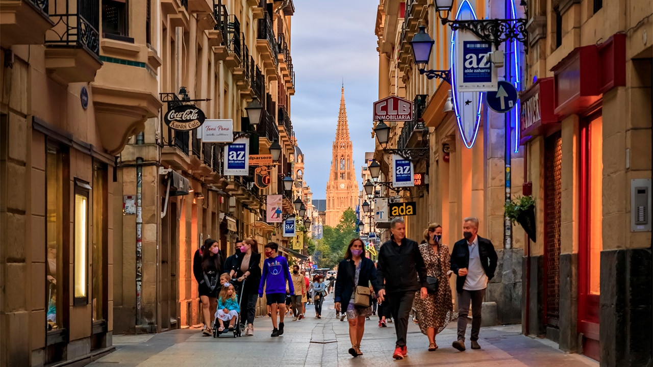 Exploring San Sebastian's old town.