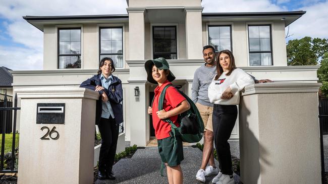 Harry and Pamella Kochhar, pictured with their two children Maximus, 9 and Sienna, 13, built a new home in Doncaster East. Picture: Jake Nowakowski