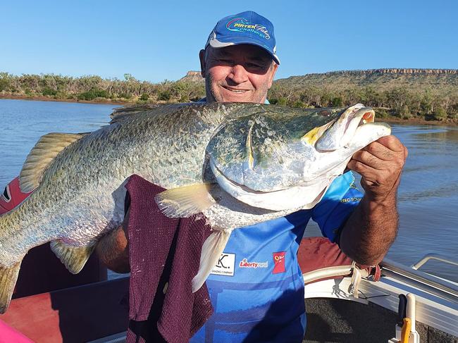Garry Johnson caught this big fish in the Victoria River. Picture: Supplied