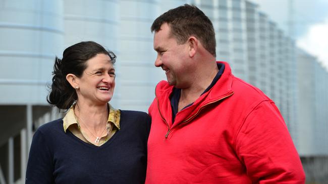 Lots in store: Matthew and Rachel Hinkley have more than 3000 tonnes of storage capacity on their farms.