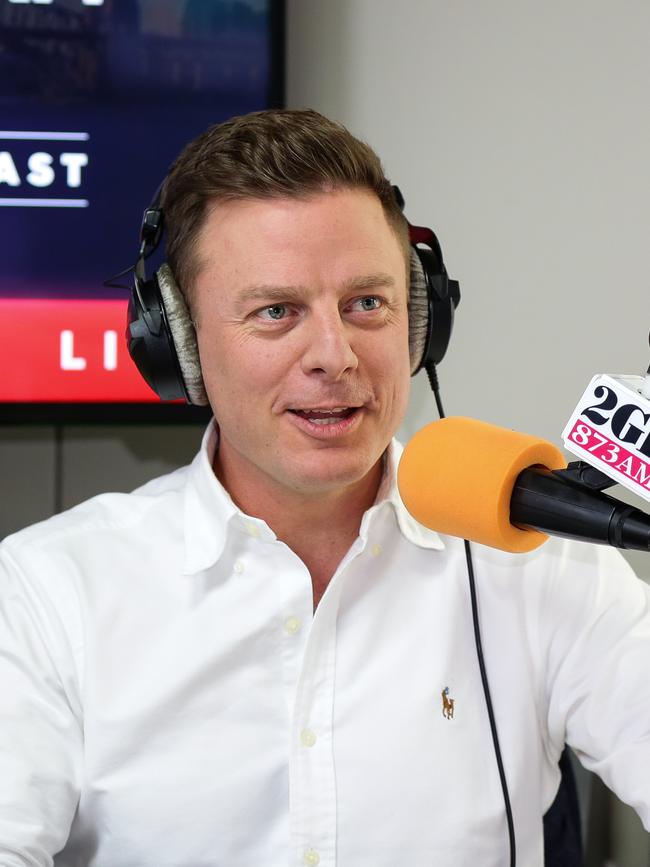 Ben Fordham in the 2GB studios. Picture: Gaye Gerard