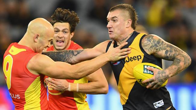 Dustin Martin could be leading Richmond’s best and fairest count.