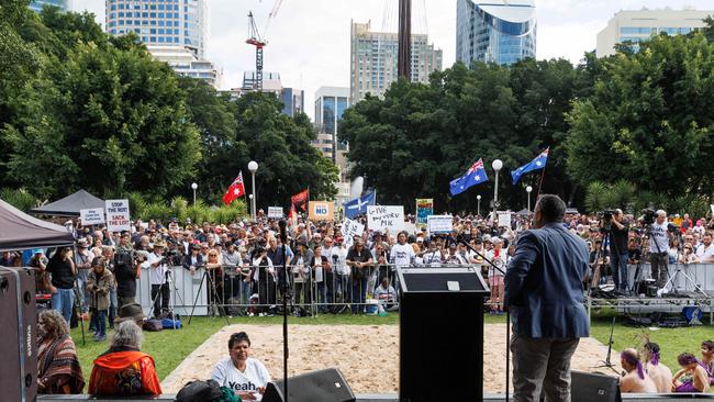 The No campaign held a rally in Hyde Park. Picture: NCA NewsWire / David Swift