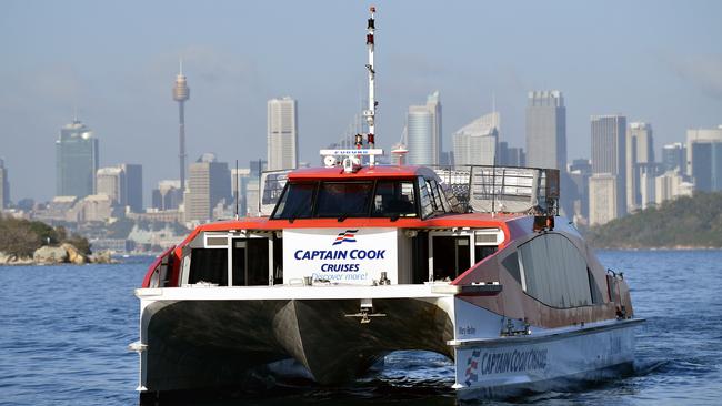 Modern catamarans such as these used in Sydney create much less wash than older CityCat designs (AAP Image/Joel Carrett)