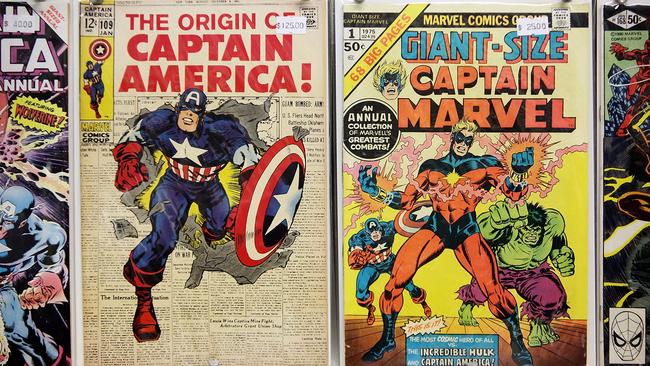 Vintage Marvel comics on sale in New York.