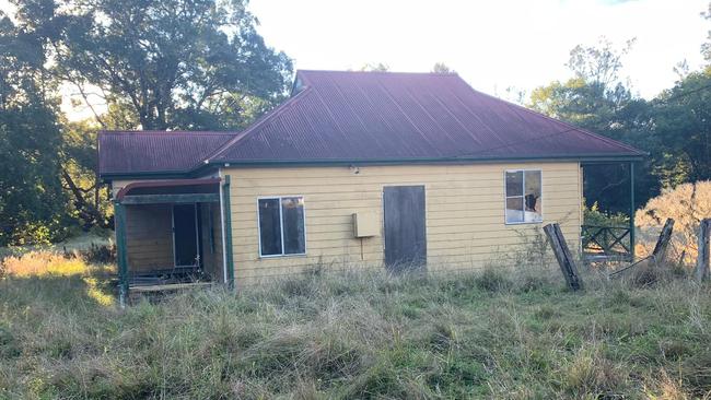 The abandoned Nimbin house where private investigators went looking for the belongings of missing backpacker Theo Hayez; inside the house; belongings of Thea Liddle were found including documents; police attended and collected three suitcases of Liddle's belongings. Picture: Supplied.