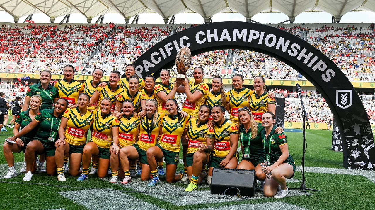 The Jillaroos beat the New Zealand Kiwi Ferns to take home the Pacific Cup. Picture: Izhar Khan/Getty Images