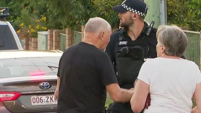 Police and local residents at the scene. Picture: Channel 9