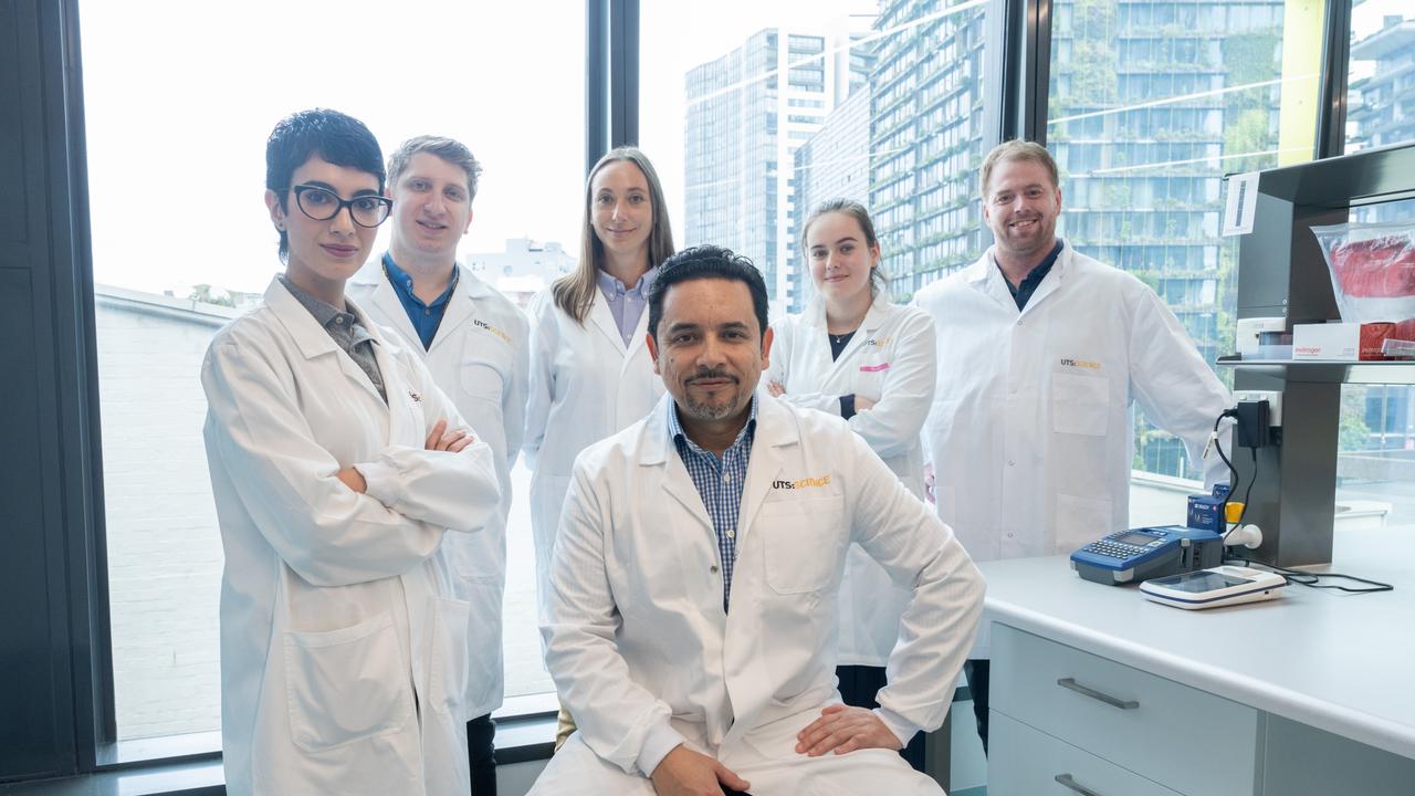 From left: Skin2Neuron biomedical engineer Linah Alsaif, senior scientific officer Dario Gerace, senior product development officer Sarah Houston, CEO Michael Valenzuela, quality associate Manon Levayer and head of laboratory Adam Johnson.