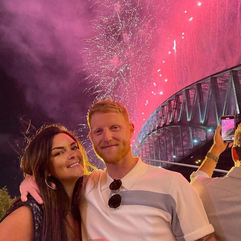 English cricketer Ben Stokes and wife Clare out enjoying New Year’s Eve in Sydney even though there is Covid-19 cases in both Ashes teams. Picture: Instagram