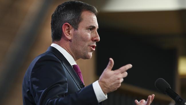 Treasurer Jim Chalmers at the National Press Club after the release of the Intergenerational Report at the National Press Club in Canberra. Picture: NCA NewsWire / Martin Ollman